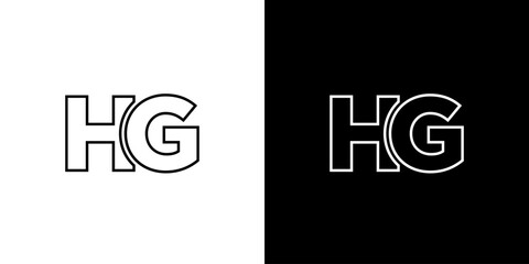 Wall Mural - Letter H and G, HG logo design template. Minimal monogram initial based logotype.