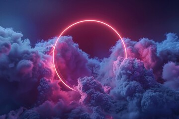 Poster - Unique circle formation in a dramatic sky, suitable for various concepts
