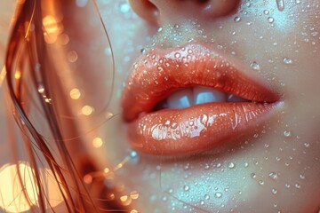 Poster - Elegantly composed image showcasing a soft wavy texture in a blend of pink and white hues