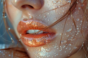 Poster - The image displays a blend of warm tones and soft lighting, creating a blurred abstract background