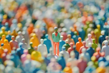 Poster - A large group of people standing in a field. Suitable for various outdoor events