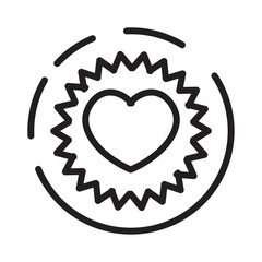 Poster - Birthday Cake Heart Line Icon