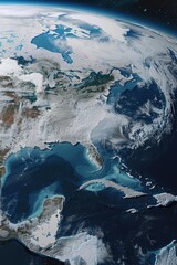 Poster - A stunning view of the Earth from space with clear visibility of Europe and the United States. Perfect for educational materials or environmental presentations