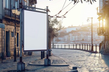 Poster - A clear, empty billboard on a street, suitable for advertisement purposes
