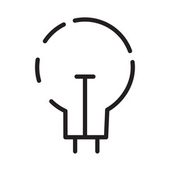 Wall Mural - Bulb Idea Light Line Icon