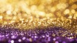 © vefimov - A large amount of glitter in various colors, including gold and purple. The glitter is scattered across the entire image, creating a sense of movement and energy