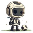 © Deris Firmansyah - The cute boy is standing next to a classic black and white soccer ball, suggesting a theme of play and sportsmanship.