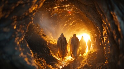 Wall Mural - Jesus coming out the cave