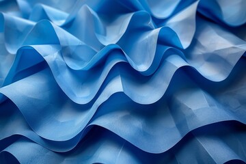 Poster - This image captures a sequence of soft flowing paper waves, giving an impression of gentle movement and tranquility