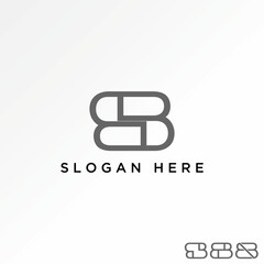 Poster - Logo design graphic creative premium concept vector stock initial letter B or BB font line art motif pattern flip connect. Related typography monogram