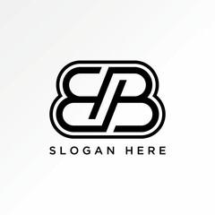 Poster - Logo design graphic creative premium concept vector stock initial letter B or BB font line art motif pattern flip connect. Related typography monogram