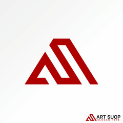 Poster - Logo design graphic concept creative vector premium stock abstract letter initial AS serif font triangle line connect Related to monogram beauty brand