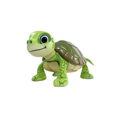 Wall Mural - Cute cartoon turtle on white background