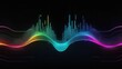 Abstract background with bright colored lines symbolizing musical waves of sound. Technology, electronics, modern wallpaper