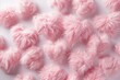 Pink fluffy hearts on a white background.