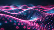 Vibrant digital waves in pink and blue hues illustrating modern technology