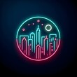 © PARADOX - Minimal logo illustration of a neon lit city