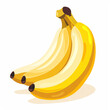 Pair of cartoon bananas illustration on white background