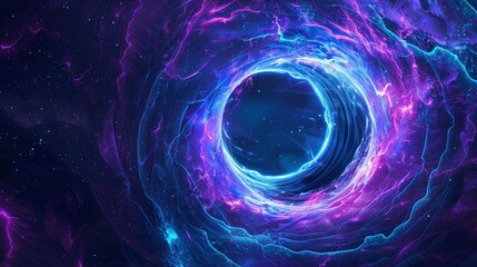 Wall Mural - the traces of neon blue and purple light are abstract. modern realistic illustration of hyperspace j