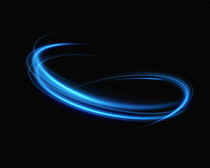 Wall Mural - Abstract light lines of movement and speed in blue. Neon lines of blue speed. Dynamic traces of light movement. Light wave of the trace, line of the trace.