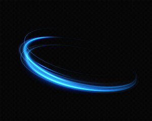 Aufkleber - Abstract light lines of movement and speed in blue. Neon lines of blue speed. Dynamic traces of light movement. Light wave of the trace, line of the trace.