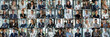 © pundapanda - Collage mosaic of photos of businessmen men and women of different races and ages, active business people, banner