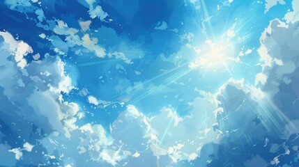 Sticker - The sky is painted in hues of blue with fluffy white clouds drifting by accompanied by the warm rays of sunshine and a crisp morning breeze signaling the approach of winter