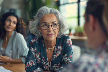 In a business meeting at the office, a diverse group of professionals, including women and men, celebrate success, showcasing unity, togetherness, and the spirit of collaboration.