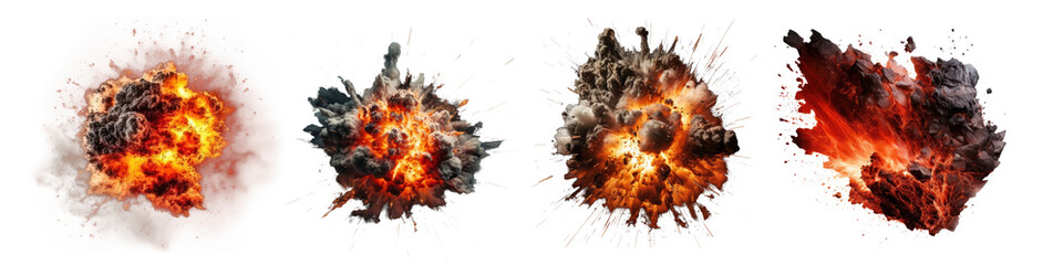 Wall Mural - Explosion effects png cut out element set