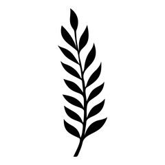 Poster - Sketch of fern leaf. Vector illustration. Black and white.