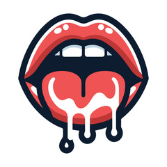 Wall Mural - Female mouth dripping isolated icon