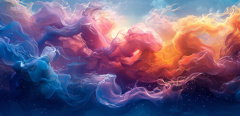 Wall Mural - abstract background smoke color splashes