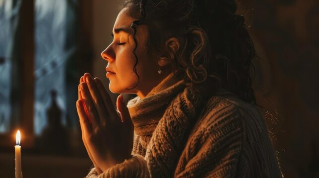 Photo of a person praying for peace