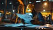 © Attasit - Photo of a welder carefully reading a blueprint