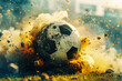 Soccer ball causing explosive dust and debris on impact