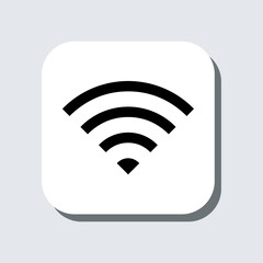 Poster - Wi Fi icon vector. Wireless sign symbol in trendy flat style. Wifi vector icon illustration in square isolated on gray background