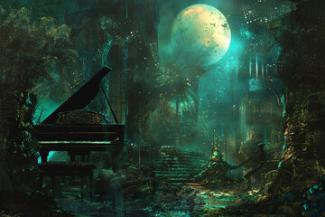 Wall Mural - An alien symphony instruments and melodies of otherworldly beauty
