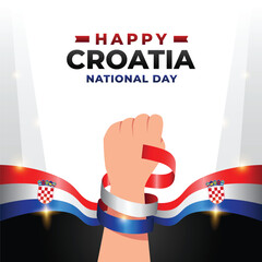 Croatia National day design illustration collection