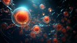 leukocytes attacking bacteria, realtime simulation