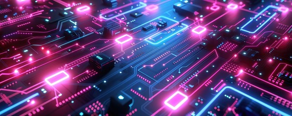 Poster - abstract technology circuit futuristic background