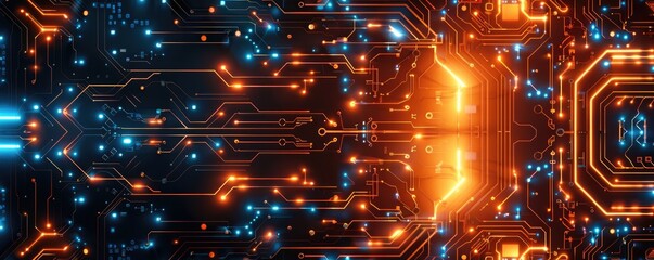 Poster - abstract technology circuit board background