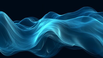 Fototapete - Digital technology aquamarine wave motion poster web page PPT background