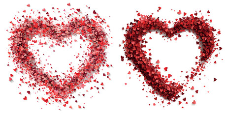 Aufkleber - Confetti shape of a heart frame. Happy Valentine's Day greeting card