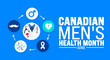 June is Canadian Men's Health Month background template. Holiday concept. use to background, banner, placard, card, and poster design template with text inscription and standard color. vector