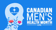 June is Canadian Men's Health Month background template. Holiday concept. use to background, banner, placard, card, and poster design template with text inscription and standard color. vector