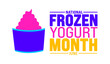 June is National Frozen Yogurt Month background template. Holiday concept. use to background, banner, placard, card, and poster design template with text inscription and standard color. vector