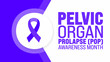 June is Pelvic Organ Prolapse (pop) Awareness Month background template. Holiday concept. use to background, banner, placard, card, and poster design template with text inscription and standard color.