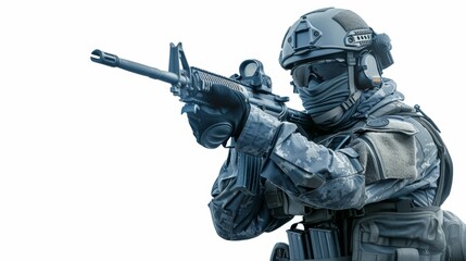 Wall Mural - Portrait of a special police force SWAT tactical team soldier