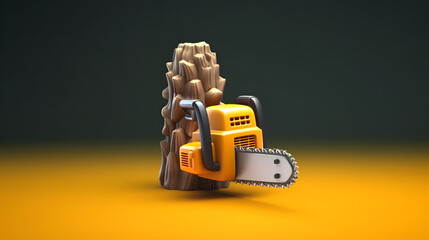 Canvas Print - Chainsaw icon lumberjack 3d