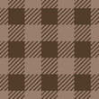 Buffalo Plaid seamless patten. Vector checkered Christmas brown plaid textured background. Traditional fabric print. Flannel plaid texture for fashion, winter print, design, autumn background.